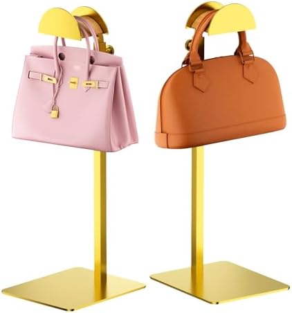 2 Pack Gold Purse Display Stand for Vanities and Retail