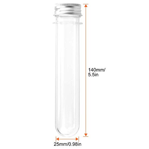 30 Pack 45 ML Plastic Test Tubes with Caps for Science Lab and Decor