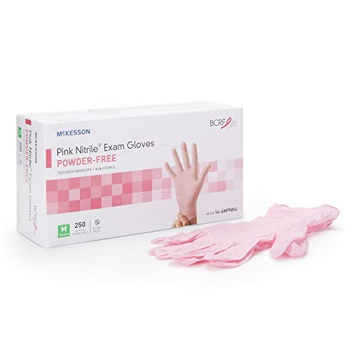 McKesson Pink Nitrile Exam Gloves - Medium 250 Count
