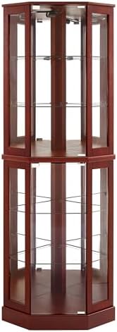 6 Shelf Corner Curio Display Cabinet with Lights