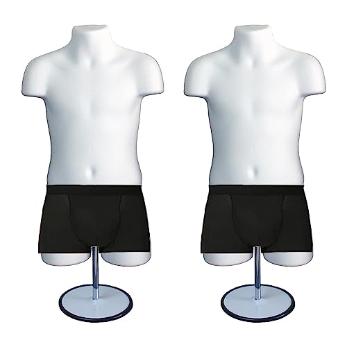 DisplayTown Child Mannequin Torso with Metal Stand for Tshirt Display