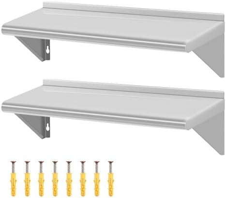 RAILEN Stainless Steel Floating Shelving 2PACKS