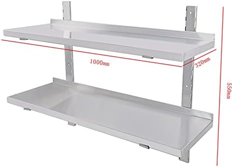 DULNICE Stainless Steel Shelf 394 x 126 Commercial Floating Wall Shelf with Brackets 154lbs Capacity