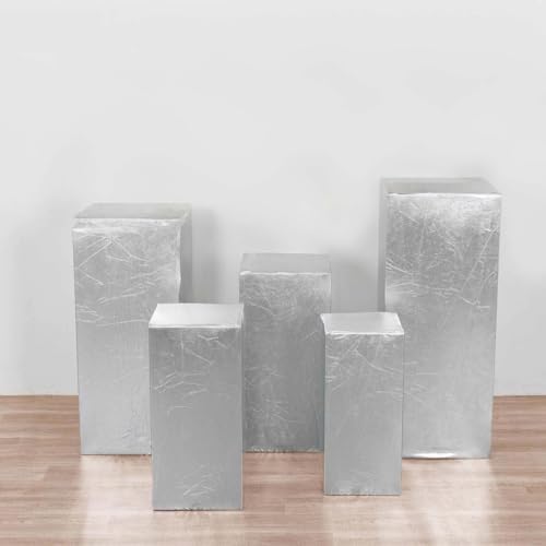 Efavormart Set of 5 Silver Metallic Spandex Display Box Covers