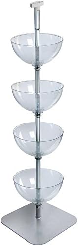 Azar Displays Tiered Bowl Display with Flat Base 4 Tiers Clear