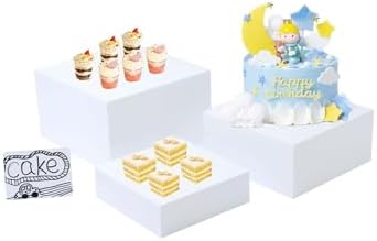 3PCS White Acrylic Buffet Risers Display Set