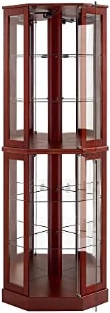 6 Shelf Corner Curio Display Cabinet with Lights