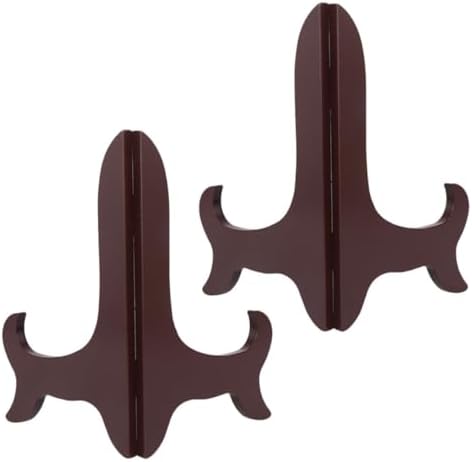 2pcs Adjustable Wooden Plate Display Stand for Home and Office Use