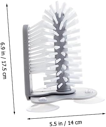 1pc Detachable Glass Cup Brush with Rotating Bristles for Easy Cleaning and Wall Mount Storage