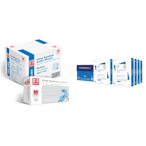 Basic Medical Vinyl Exam Gloves 1000 Count Hammermill Paper 4000 Sheets