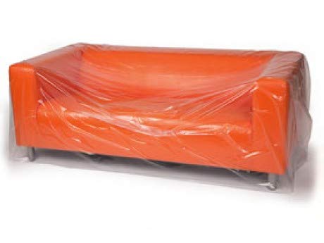 140 x 45 Clear Plastic Furniture Sofa Covers 100 Per Roll