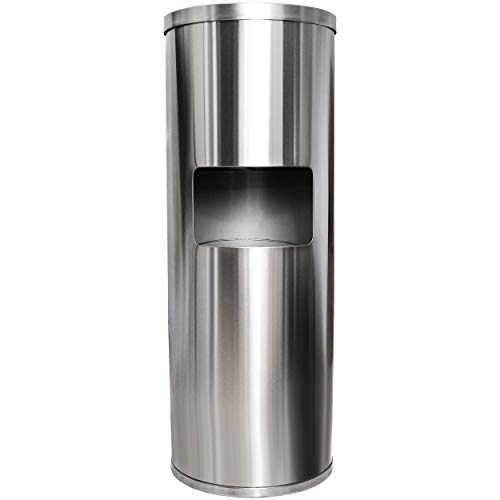 Stainless Steel Floor Stand Wipe Dispenser with Trash Can