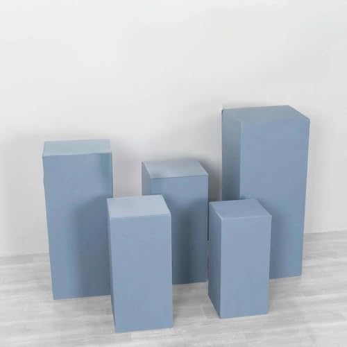 Set of 5 Dusty Blue Spandex Display Box Covers