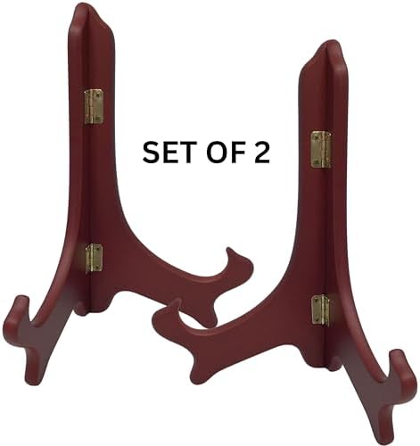 Mahogany Wooden Easels Set of 2 - 11 H Folding Display Stands