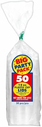 Amscan 16 oz Clear Cup Lids Pack of 50