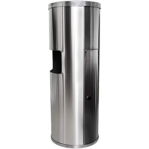 Stainless Steel Floor Stand Wipe Dispenser with Trash Can