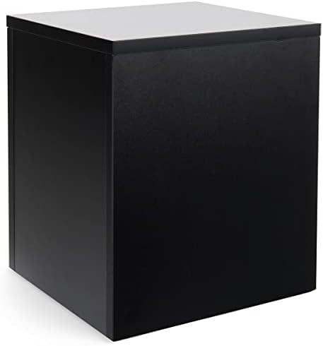 Displays2go Black Retail Display Pedestal with Collapsible Design