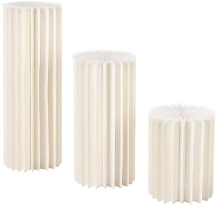 Foldable White Cylinder Stand for Party 2 3 5 Pcs