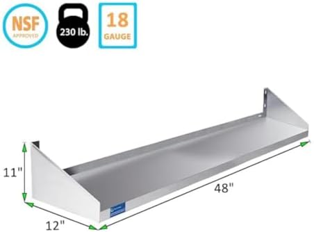 Premium Stainless Steel Wall Shelf with Side Guards 1
