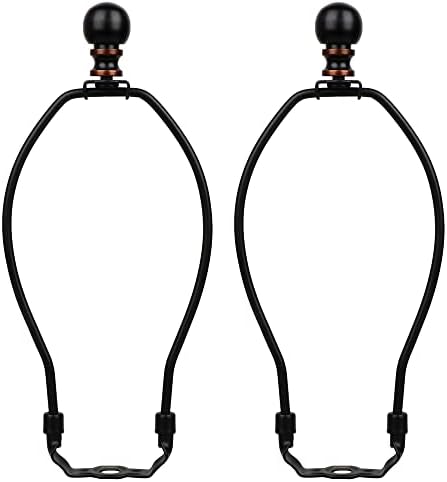 Helunsi 8 Inch Lamp Harp Set with Black Shades