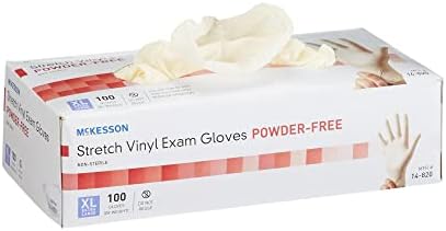 McKesson Stretch Vinyl Exam Gloves 100 Count 1 Box XL Size
