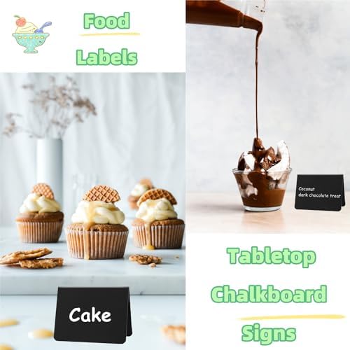 20PCS Mini Chalkboard Signs for Food Reusable Tabletop Place Cards