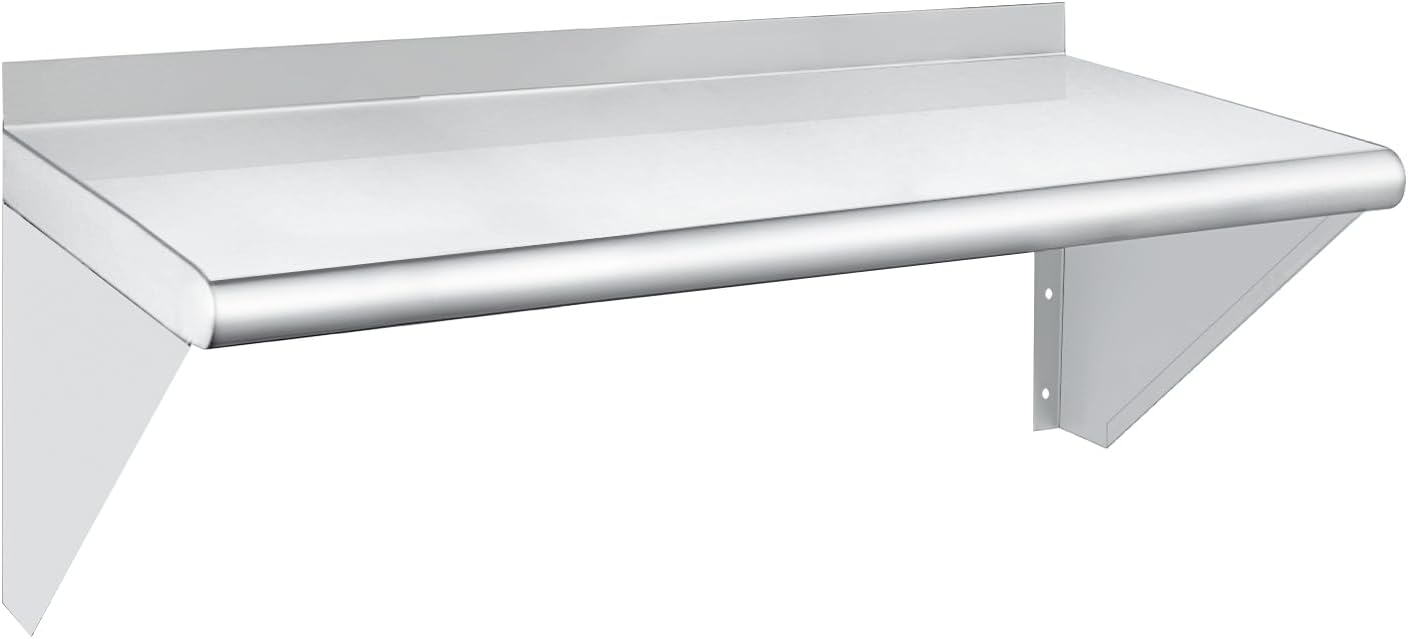 HARDURA 12x24 Stainless Steel Wall Shelf 210lb