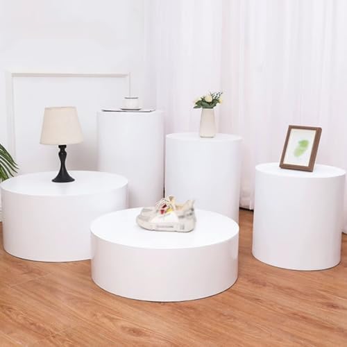 Round Cylinder Pedestal Stand for Display Black 40cm