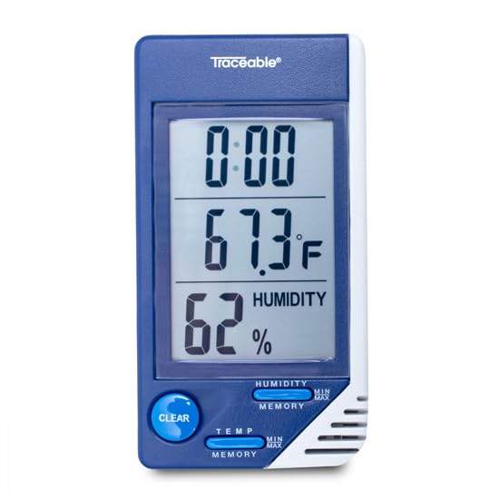 Traceable Thermometer with Clock and Humidity Monitor