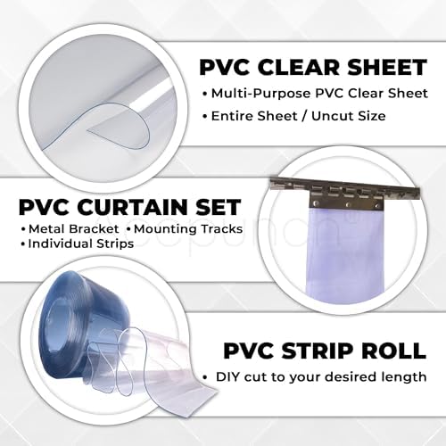 Clear Kit PVC Door Curtain 3x7 ft Heavy Duty