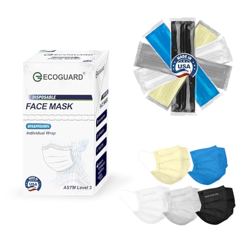EG EcoGuard USA-Made 4 Ply Face Masks 50 Pack