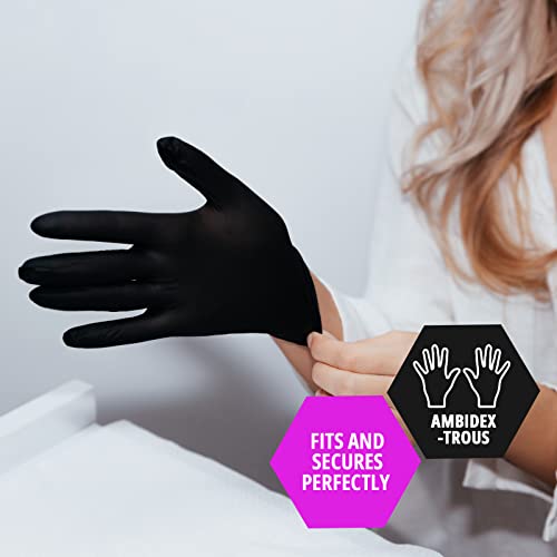 MED PRIDE Black Nitrile Gloves 5 Mil Non-Latex 100 Count