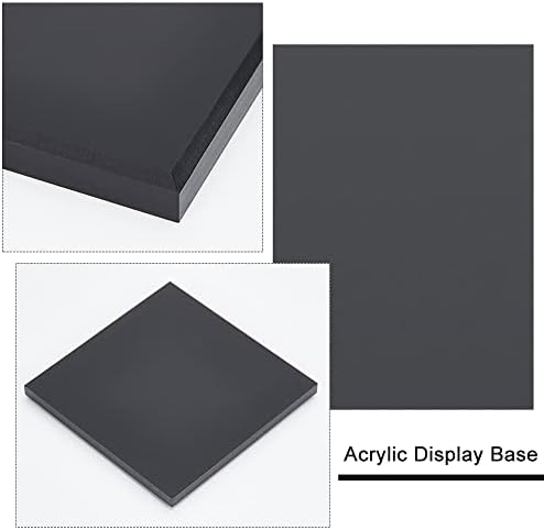 BENECREAT Black Acrylic Square Display Base 4x4x06 Inch