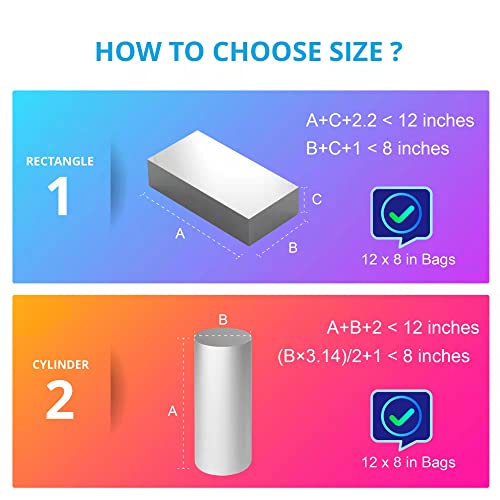 AOUKAR Shrink Wrap Bags 300Pcs 8x12 Inch Clear PVC Heat Sealing Wrap for Packaging