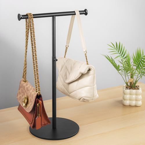 Niffgaff T Bar Purse Display Stand Adjustable Height Black