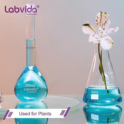 6PCS Narrow Mouth 500ml Erlenmeyer Flasks with Borosilicate Graduation