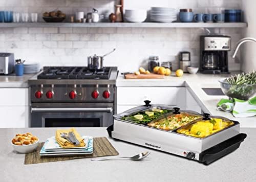 Elite Gourmet EWM-6171 Triple 25 Qt Trays Food Warmer