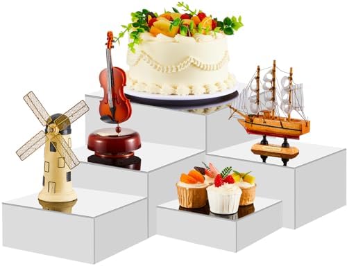 Sintuff 5 Pcs Acrylic Display Risers for Food and Jewelry