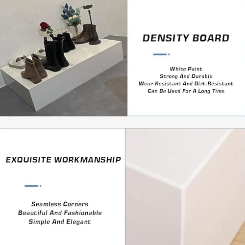 Square Display Pedestal Stand 440 Lbs Load White 30x30x10cm