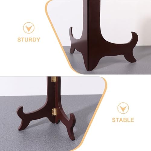 2pcs Adjustable Wooden Plate Display Stand for Home and Office Use