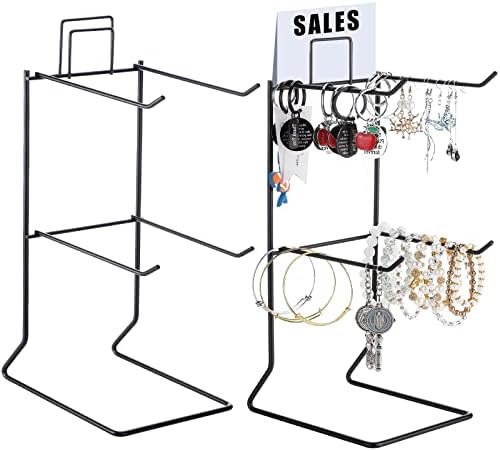 Coume 2 Pcs Metal Jewelry Display Stand for Necklaces Earrings