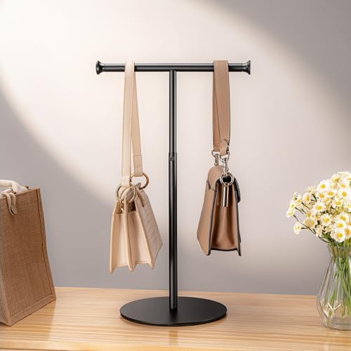Niffgaff T Bar Purse Display Stand Adjustable Height Black