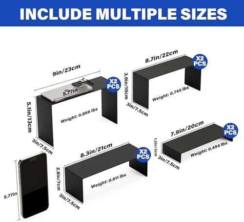 Black Matte Metal Display Stand 8 Pcs 2 Sets