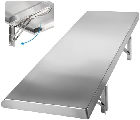 Folding Concession Shelf 48x18 Stainless Steel Serving Rack