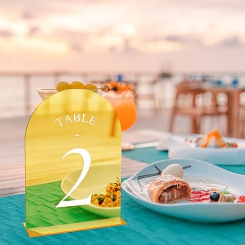 JOYIT Arch Wedding Table Numbers 1-20 with Stands