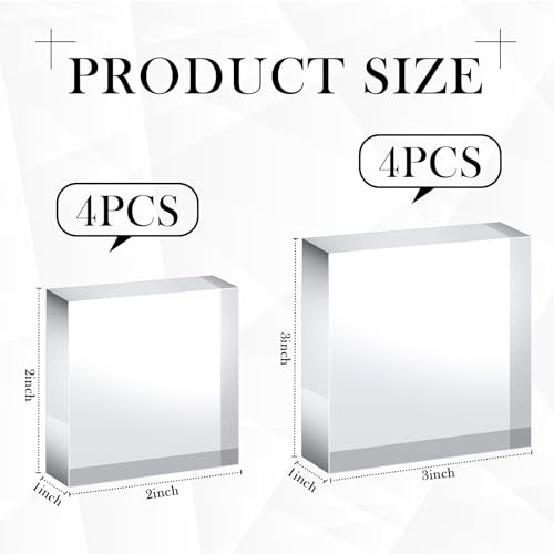 Vicenpal 8 Pcs Acrylic Cube Jewelry Display Stand Set