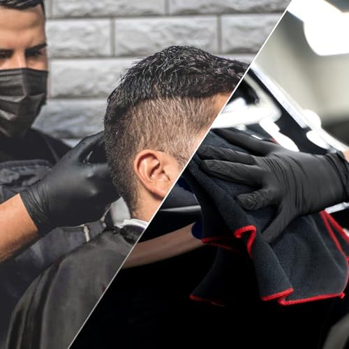 Schneider Nitrile Exam Gloves Latex Free Powder Free Black Disposable Gloves for Medical and Food Prep