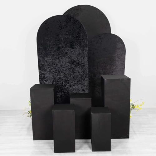 Tableclothsfactory Set of 5 Black Spandex Rectangular Display Box Covers