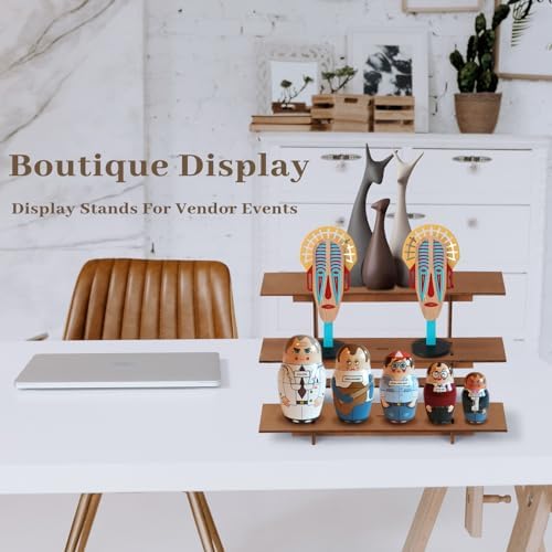 3 Tier Wooden Display Shelf Corner Straight Racks for Retail Farmers Market and Events