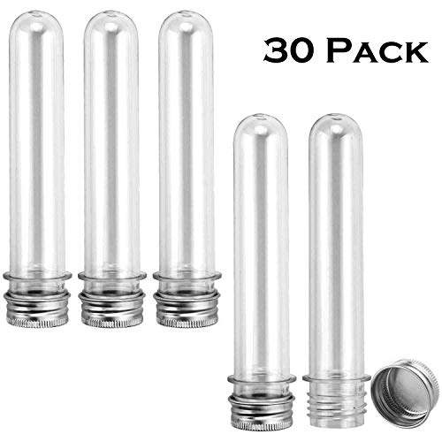30 Pack 45 ML Plastic Test Tubes with Caps for Science Lab and Decor